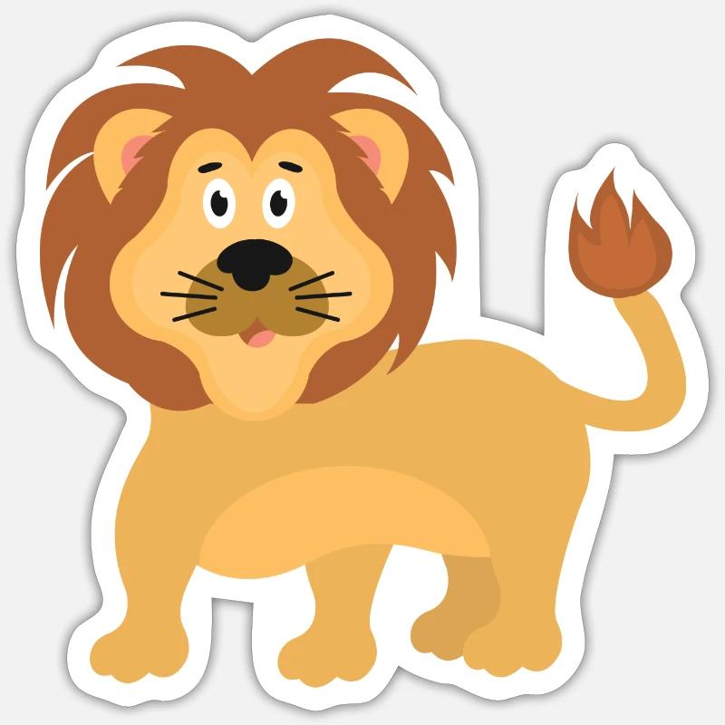 Lion - Sticker taille S (10 x 10 cm) - blanc mat
