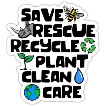 Erde Statement Artenschutz Naturschutz Umwelt - Sticker Größe S (10 x 10 cm) - Mattweiß - Vorne