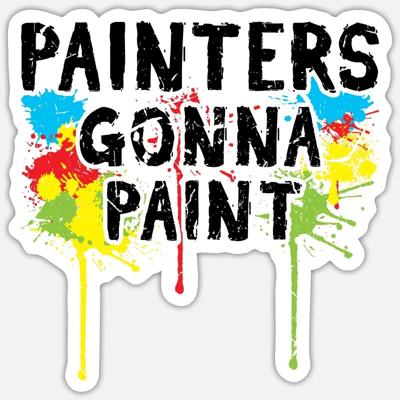 Painter Master Painters Gonna Paint - Sticker size S (10 x 10 cm) - white matte