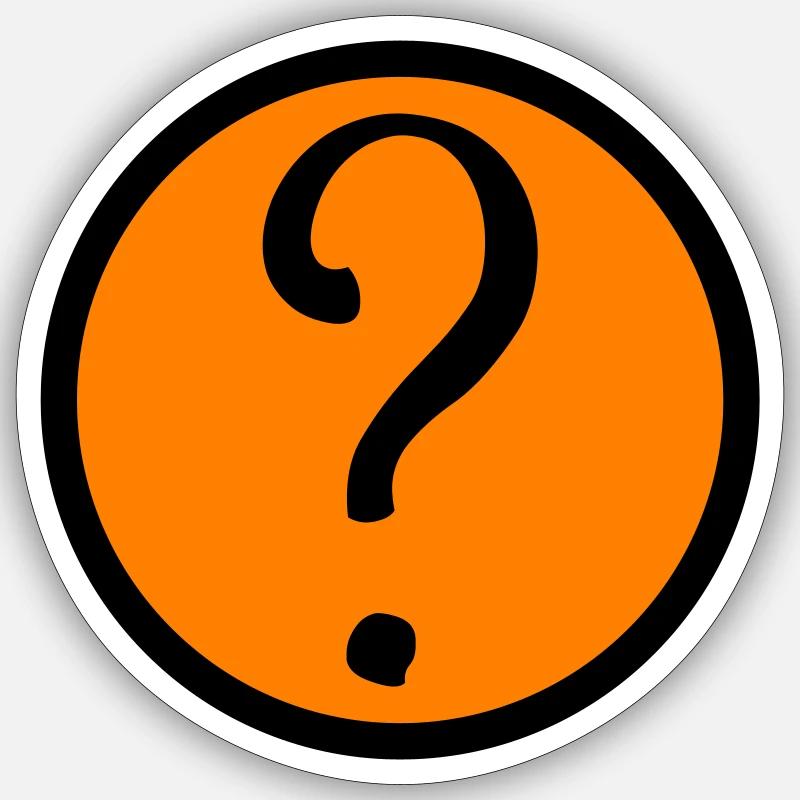 question mark symbol Sticker size S (10 x 10 cm)