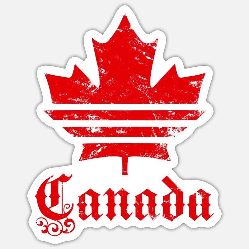 Canada drapeau - Sticker taille S (10 x 10 cm) - blanc mat