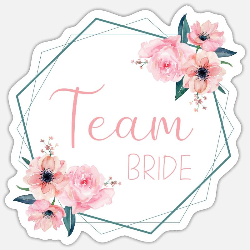 Roses - Team Bride - Sticker taille S (10 x 10 cm) - blanc mat