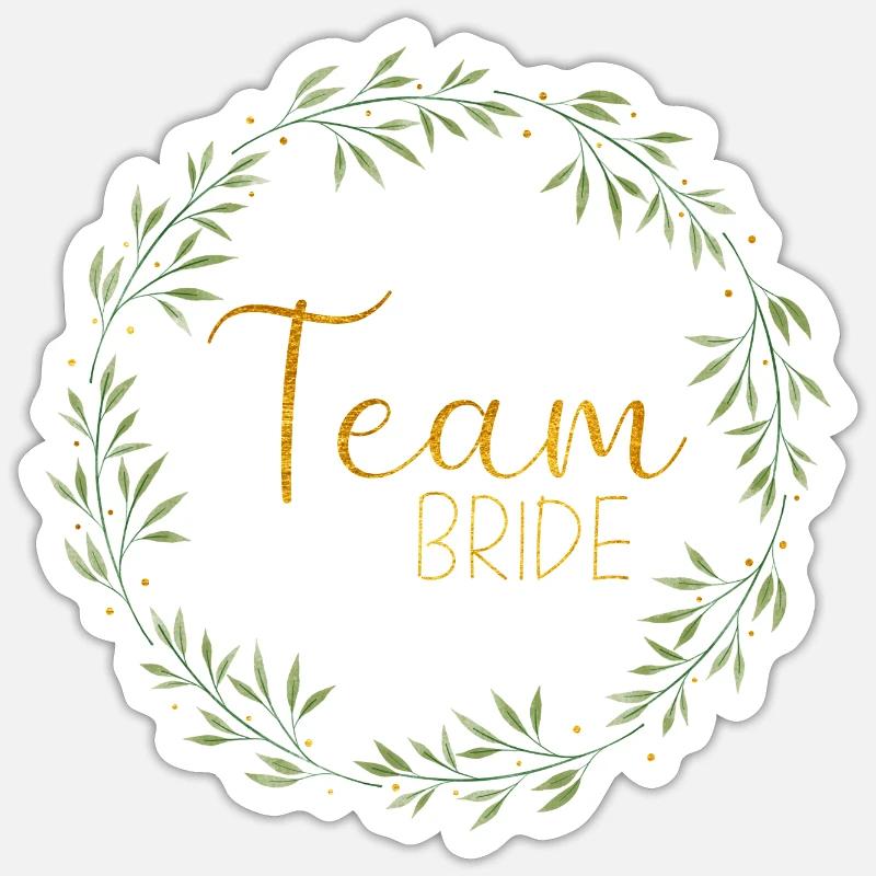 Branches - Team Bride - Sticker size S (10 x 10 cm) - white matte