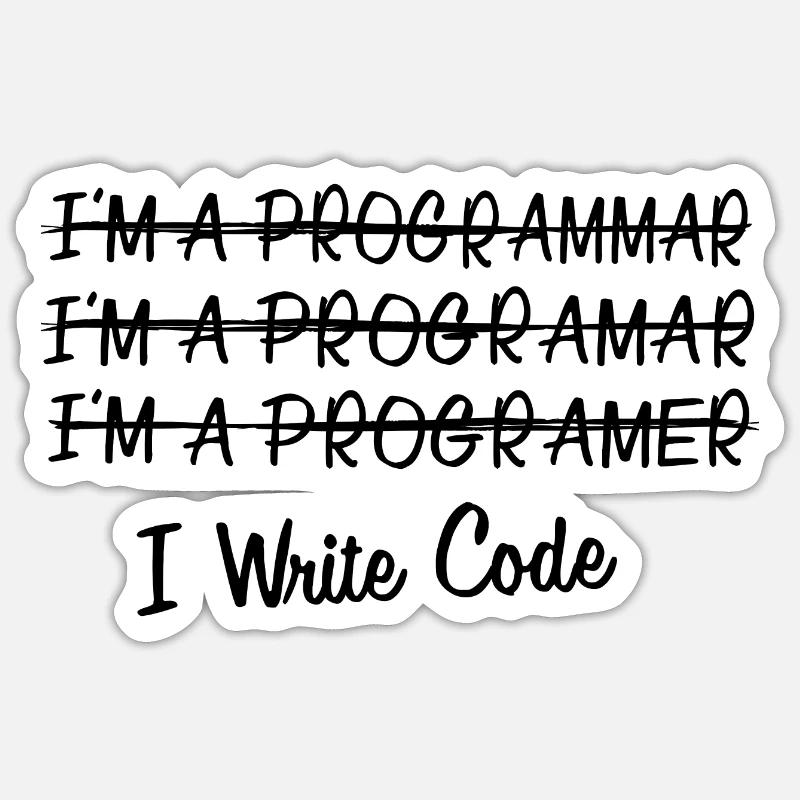 Code - Sticker taille S (10 x 10 cm) - blanc mat
