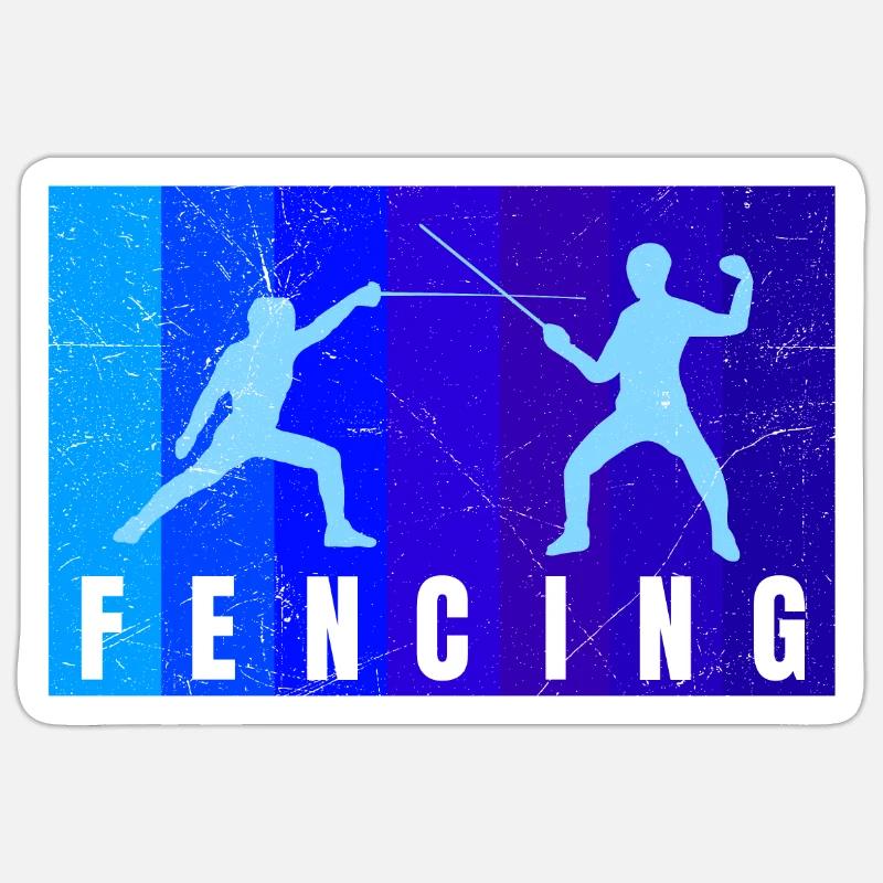 Fechten Duell Fechter Geschenkidee - Sticker Größe S (10 x 10 cm) - Mattweiß