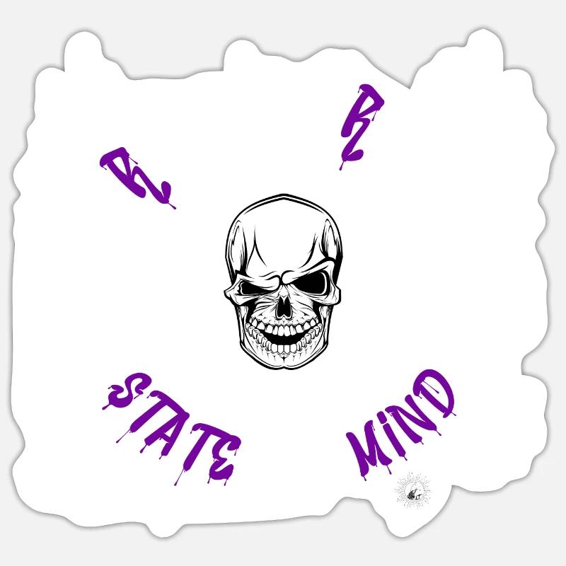 Rock n Roll state of mind helles Design Sticker Größe S (10 x 10 cm)