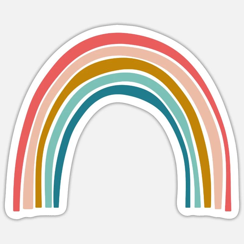 Nœud arc-en-ciel pastel - Sticker taille S (10 x 10 cm) - blanc mat