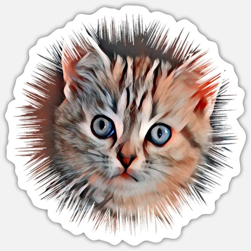 Cat - Sticker size S (10 x 10 cm) - white matte