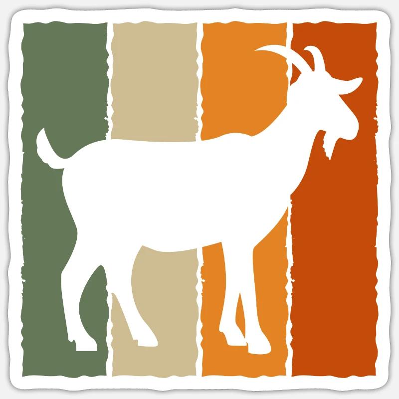 Chèvre - Sticker taille S (10 x 10 cm) - blanc mat