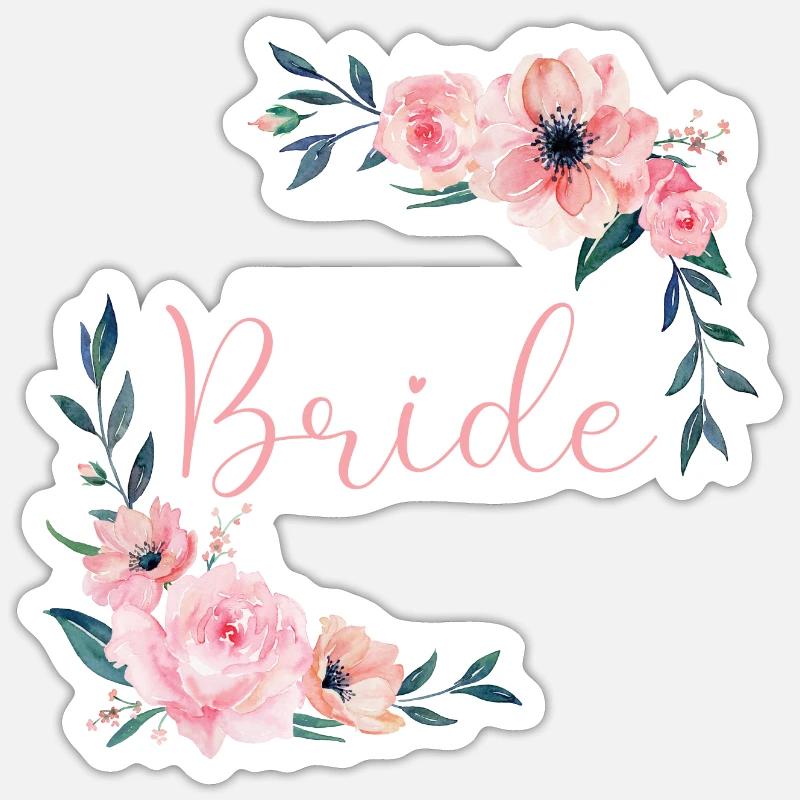 Rose Frame - Bride Sticker size S (10 x 10 cm)