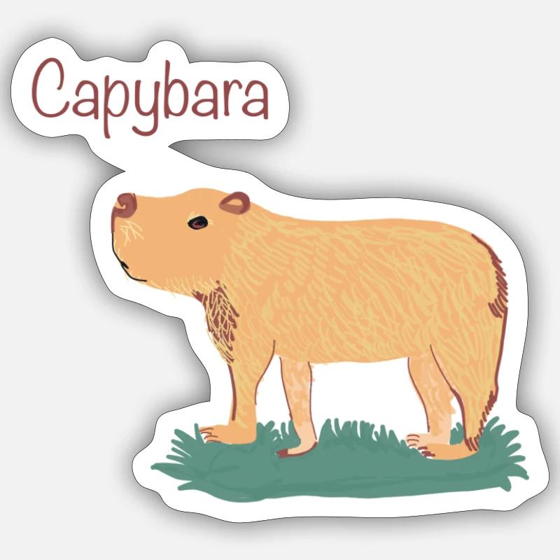 Capybara - Sticker Größe S (10 x 10 cm) - Mattweiß