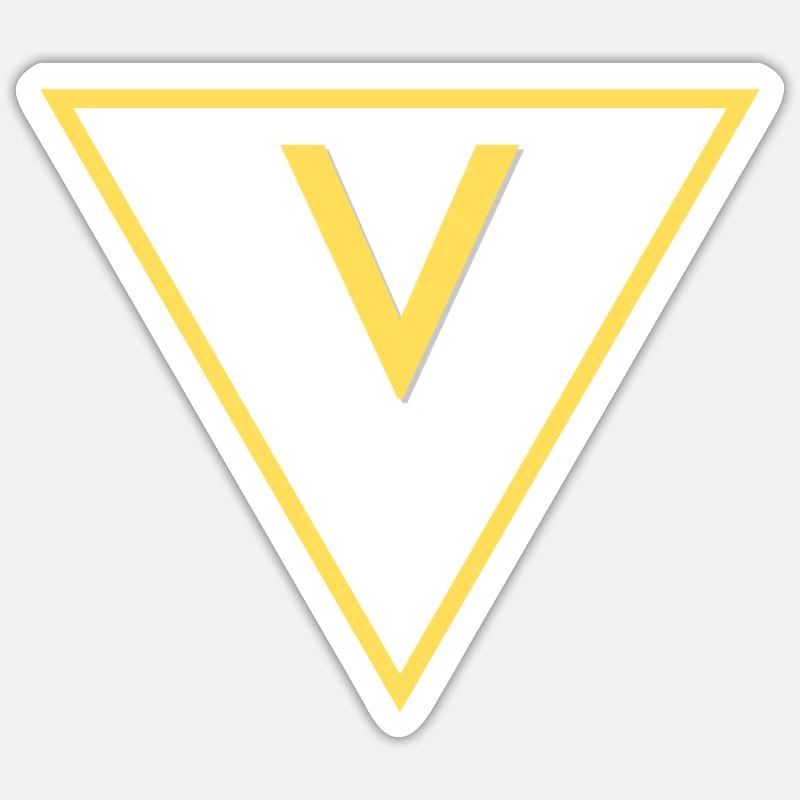 V - Sticker taille S (10 x 10 cm) - blanc mat