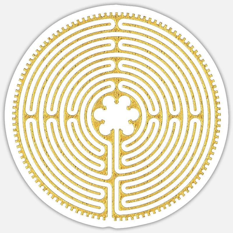 Chartres Labyrinth Long Way 3 Sticker size S (10 x 10 cm)