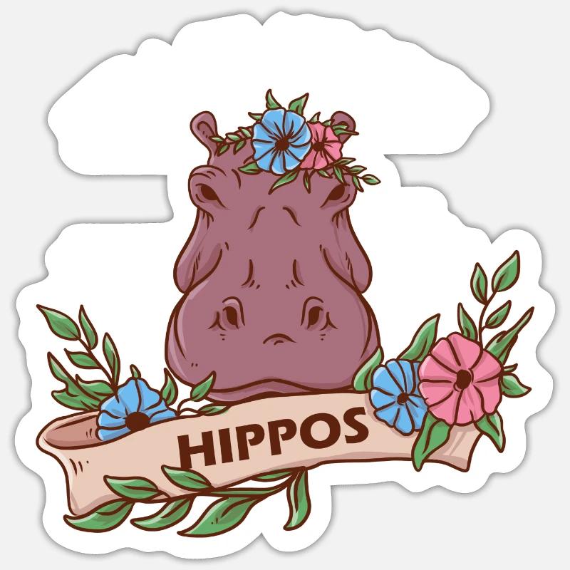 Nur ein Mädchen, das Nilpferde liebt Nilpferd - Sticker Größe S (10 x 10 cm) - Mattweiß