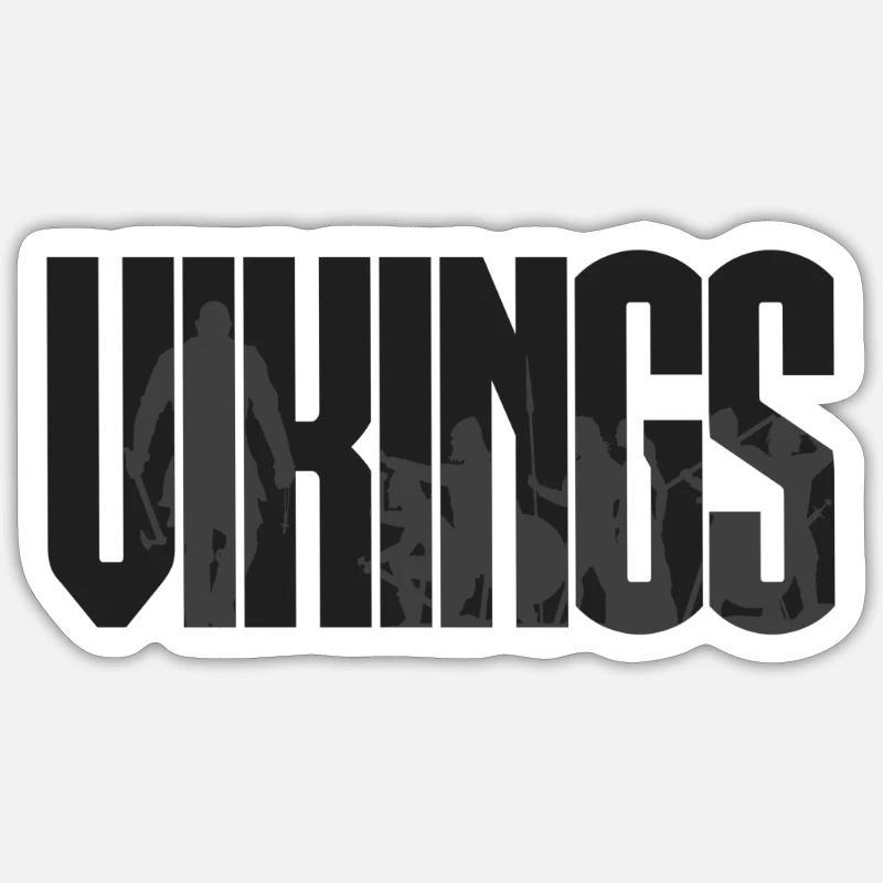 VIKINGS Logo - Sticker taille S (10 x 10 cm) - blanc mat