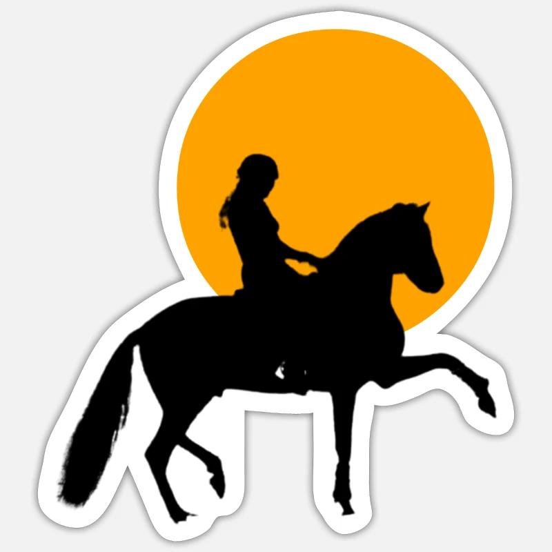 Cheval - Sticker taille S (10 x 10 cm) - blanc mat