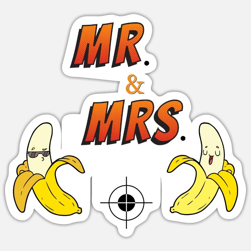 Mr. & MRS. - Sticker Größe S (10 x 10 cm) - Mattweiß