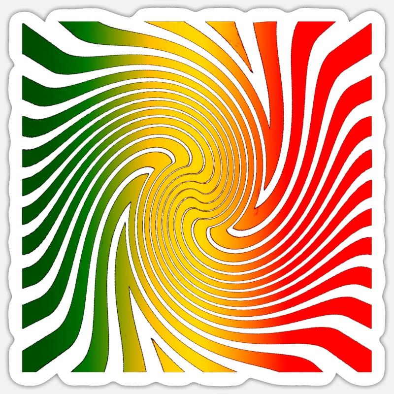 Psychodelisches Spiraldesign mit Regenbogenfarben - Sticker Größe S (10 x 10 cm) - Mattweiß