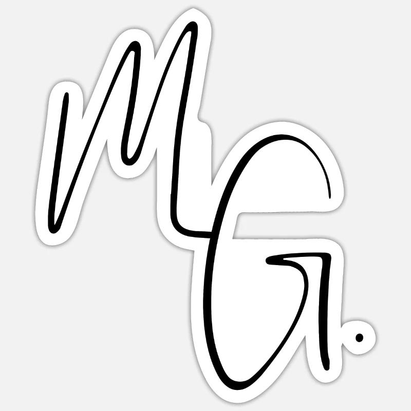Initiales M.G Sticker taille S (10 x 10 cm)