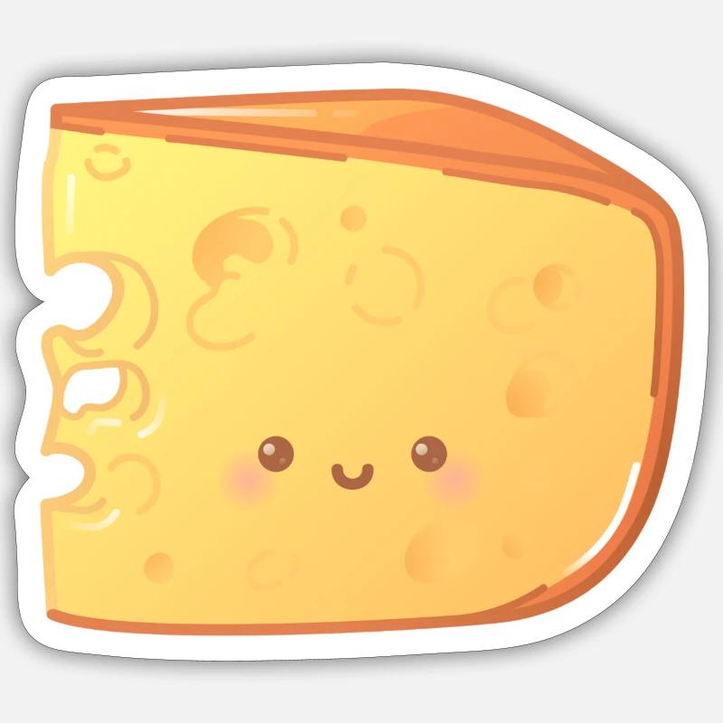 Fromage - Sticker taille S (10 x 10 cm) - blanc mat
