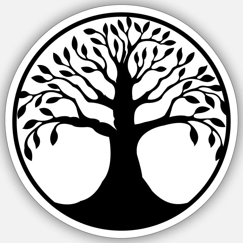 baum des lebens - Sticker Größe S (10 x 10 cm) - Mattweiß