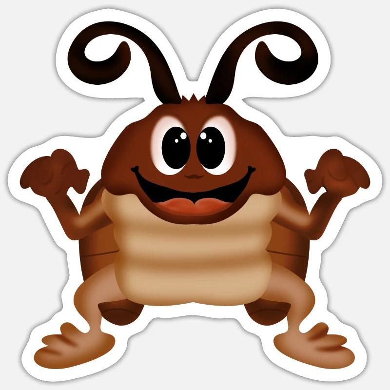 cafard cafard - Sticker taille S (10 x 10 cm) - blanc mat
