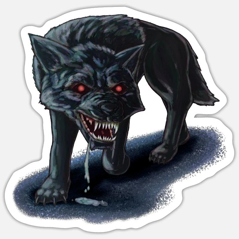 Hellhound - Sticker taille S (10 x 10 cm) - blanc mat