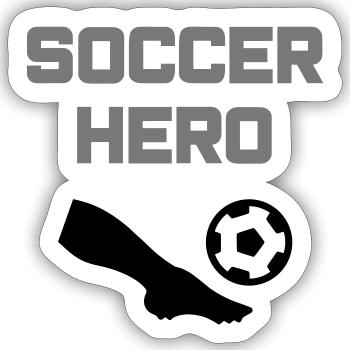 Soccer hero (leg, football) - Sticker size S (10 x 10 cm) - white matte - Front