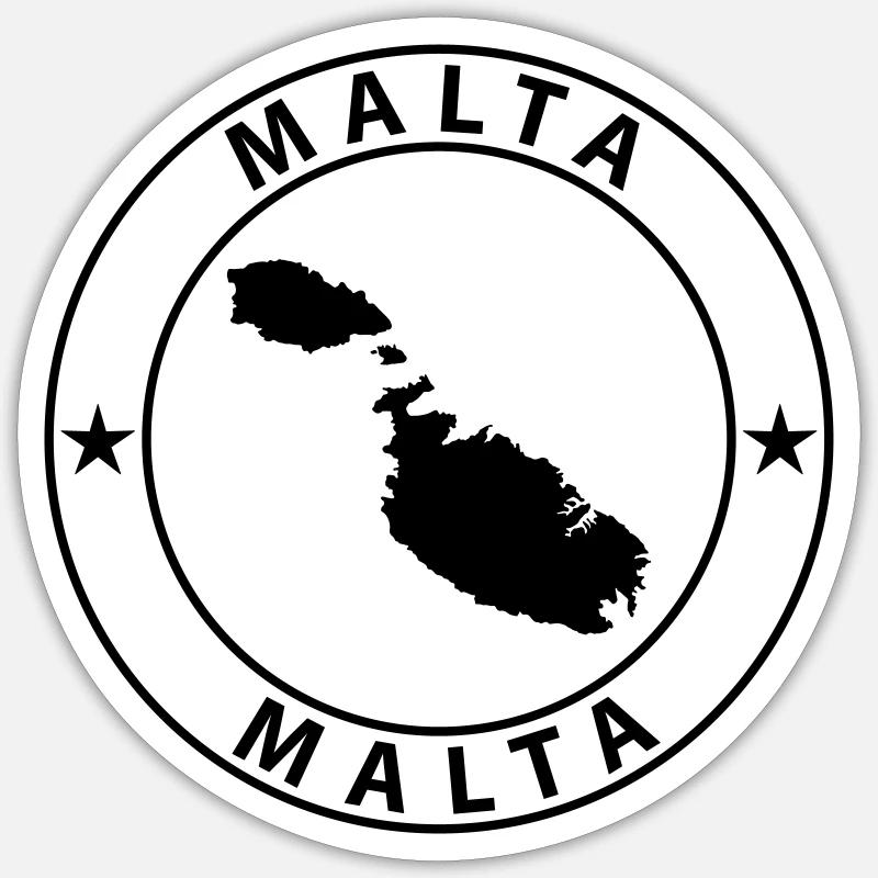 Malte - Sticker taille S (10 x 10 cm) - blanc mat