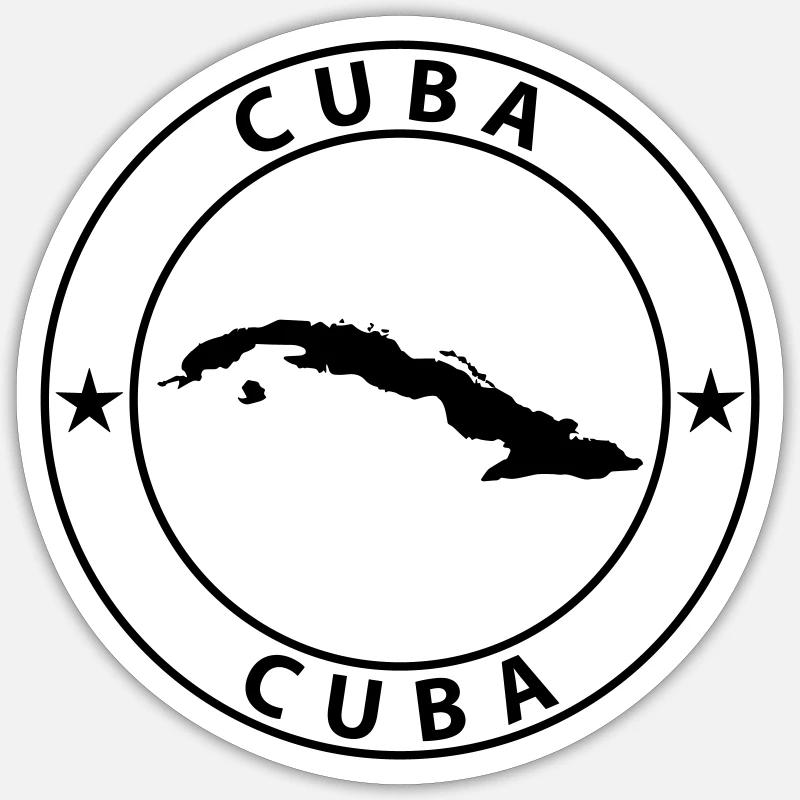 Cuba - Sticker taille S (10 x 10 cm) - blanc mat