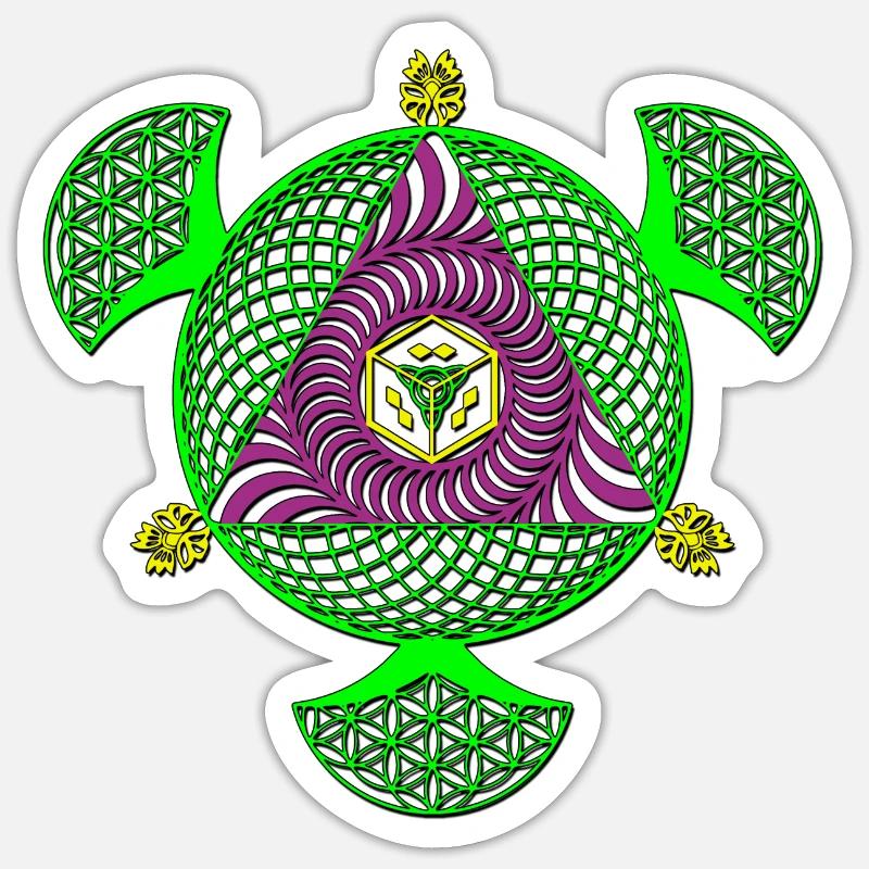 Mandala - Sticker taille S (10 x 10 cm) - blanc mat