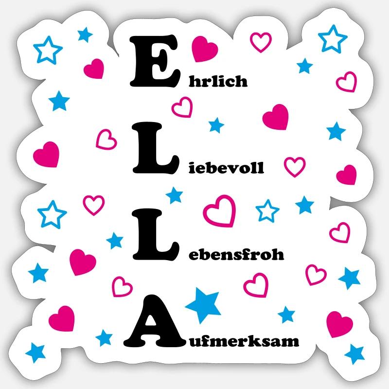 Ella - Sticker Größe S (10 x 10 cm) - Mattweiß