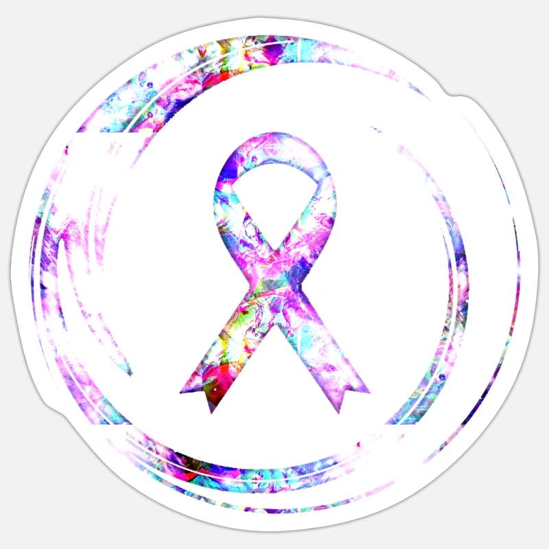 Cancer du sein - Sticker taille S (10 x 10 cm) - blanc mat