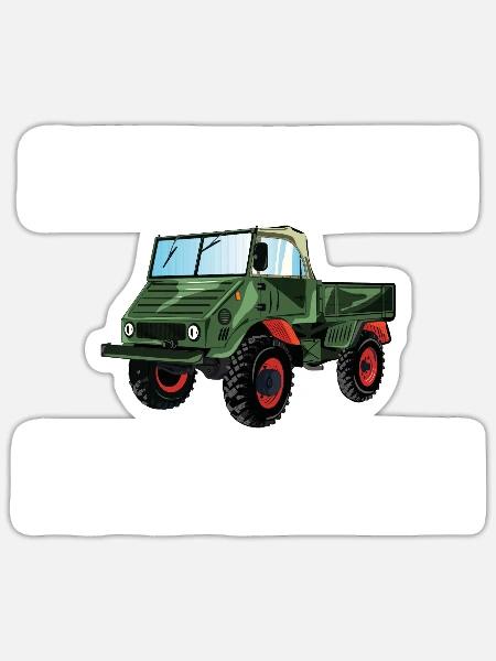 I'm not old - I'm a classic / Unimog - Sticker Größe S (10 x 10 cm) - Mattweiß