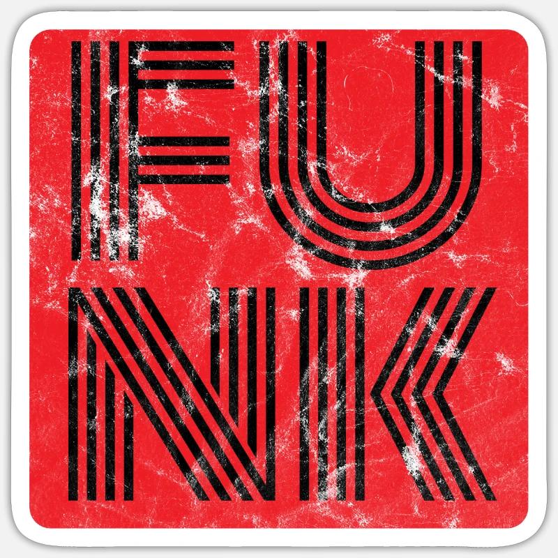 Funk Retro - Sticker size S (10 x 10 cm) - white matte