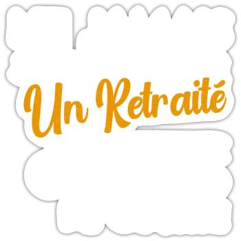 Humour Retraité Vélo de Course - Sticker taille S (10 x 10 cm) - blanc mat - Devant