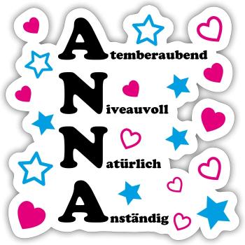 Anna - Sticker Größe S (10 x 10 cm) - Mattweiß - Vorne