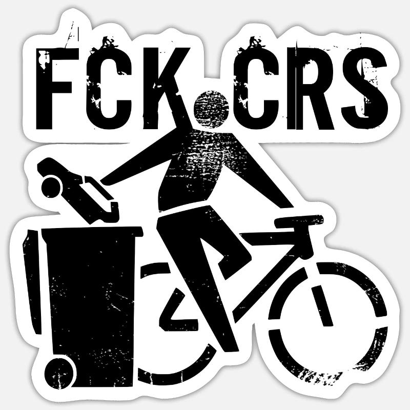 fck crs - Sticker taille S (10 x 10 cm) - blanc mat