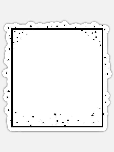 Sternen Rahmen mit Punkten Deko - Sticker Größe S (10 x 10 cm) - Mattweiß
