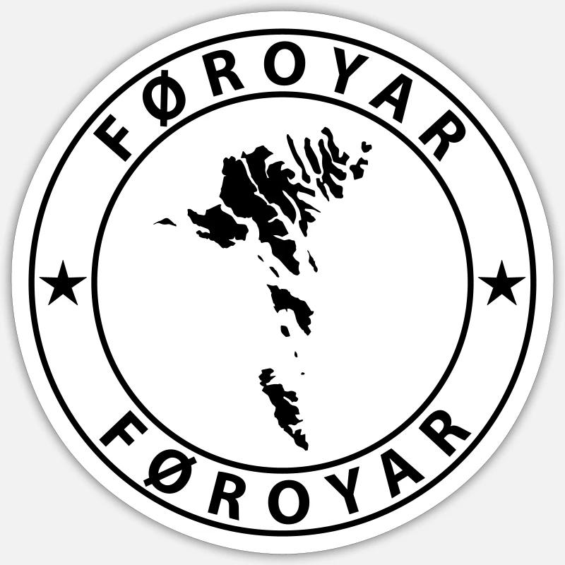 Féroé (îles) - Sticker taille S (10 x 10 cm) - blanc mat