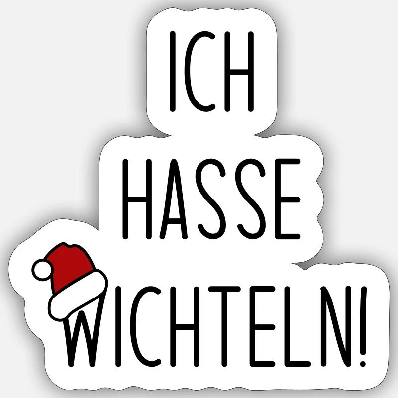 Ich hasse wichteln Sticker Größe S (10 x 10 cm)