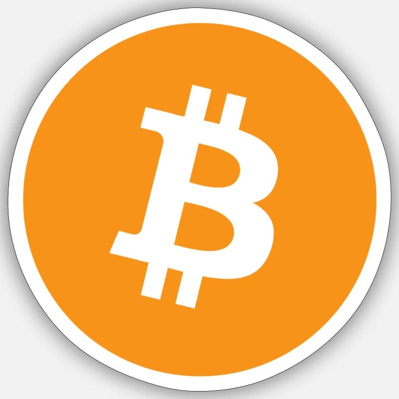 Bitcoin / BTC - Sticker taille S (10 x 10 cm) - blanc mat