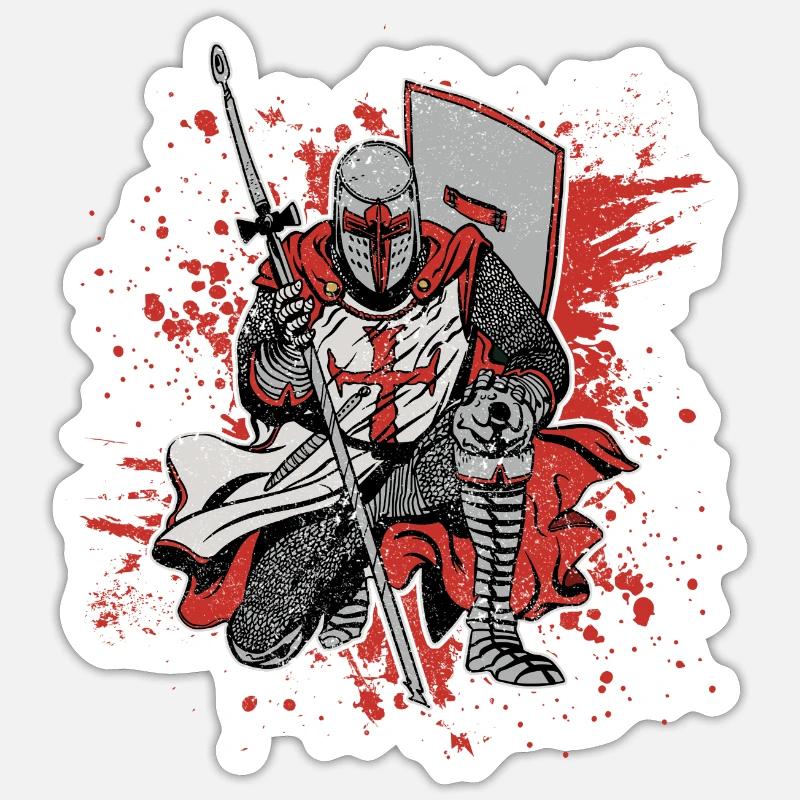 Crusader Knights Templar Deus Vult Knight Templar - Sticker size S (10 x 10 cm) - white matte