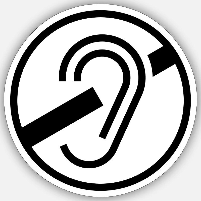 Deafness Symbol Sticker size S (10 x 10 cm)