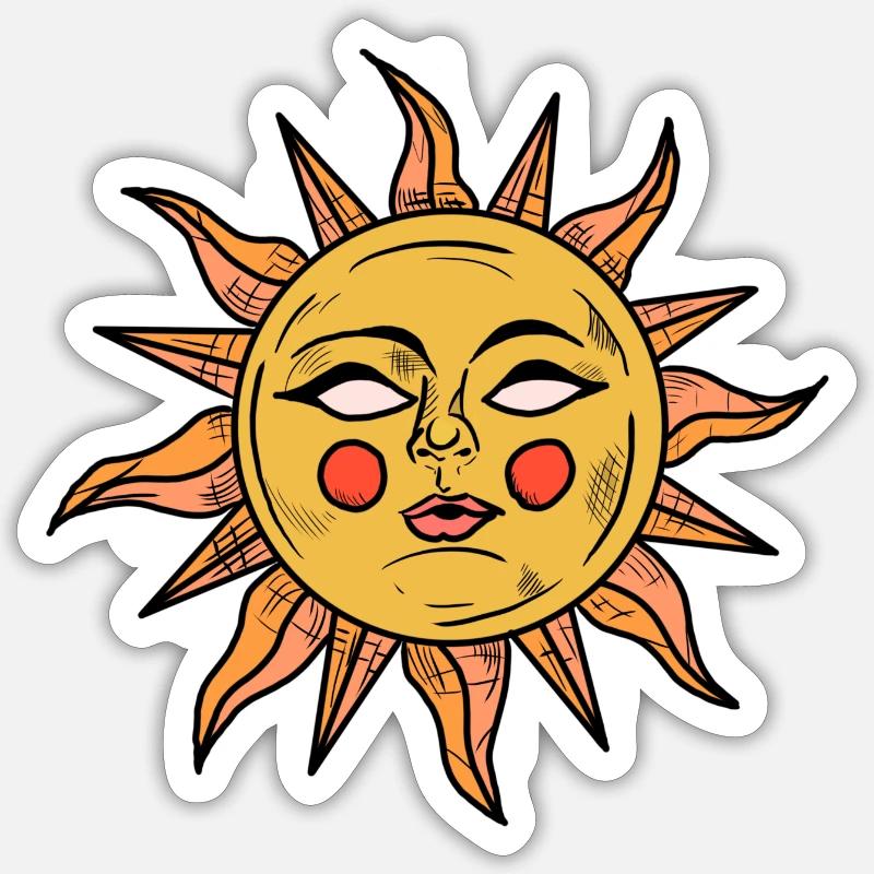 Soleil - Sticker taille S (10 x 10 cm) - blanc mat