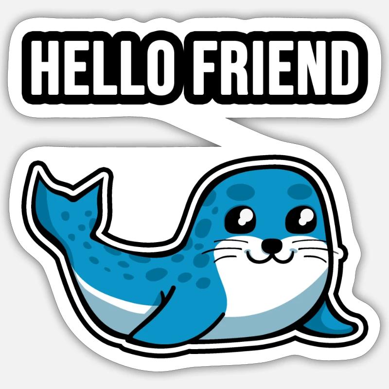 Mignon petit phoque Sticker taille S (10 x 10 cm)