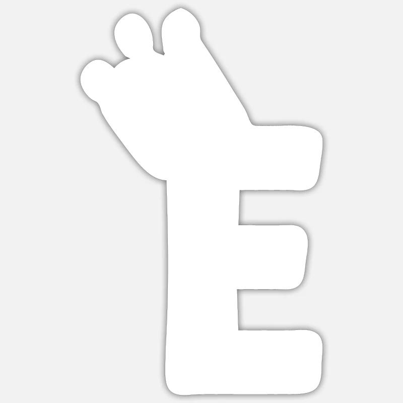 Lettre E avec couronne - Sticker taille S (10 x 10 cm) - blanc mat