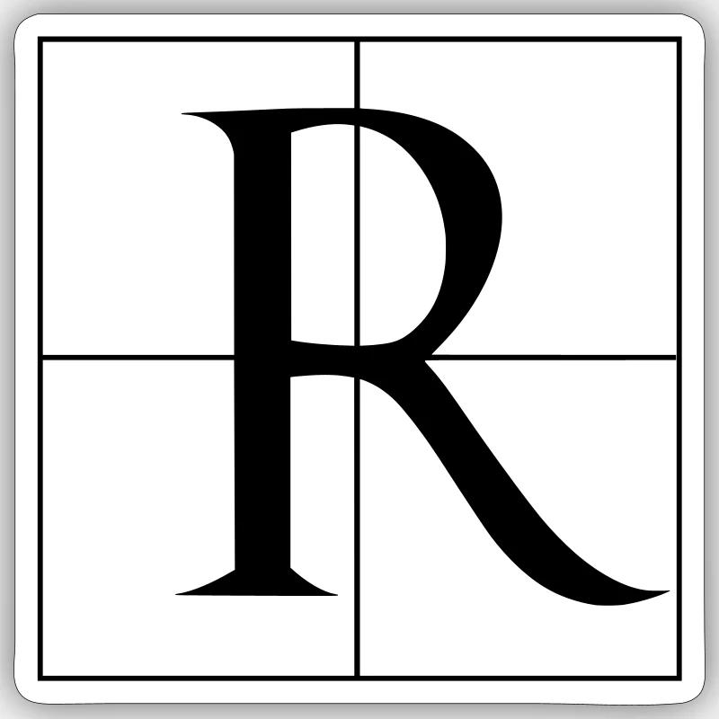 R Sticker size S (10 x 10 cm)