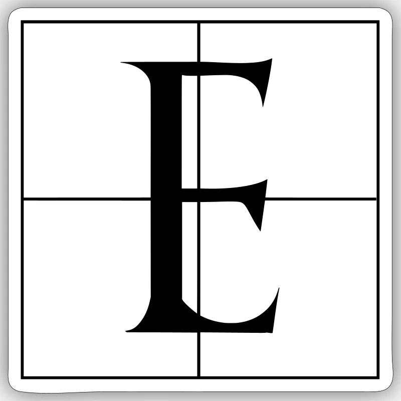 E - Sticker taille S (10 x 10 cm) - blanc mat