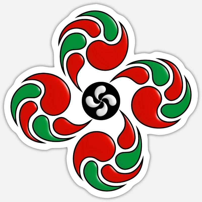 Symbole Basque, Lauburu - Sticker taille S (10 x 10 cm) - blanc mat